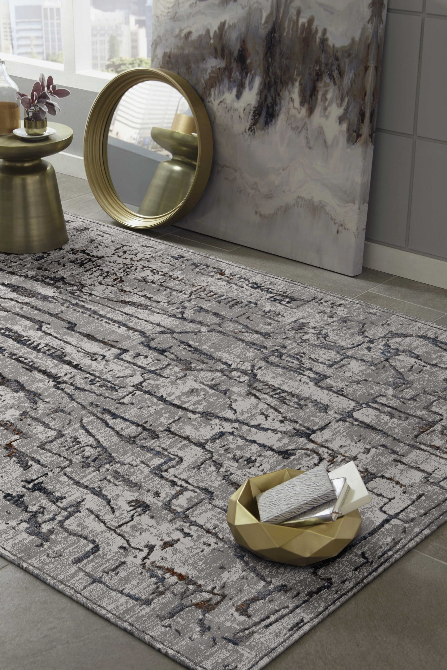 6' X 9' Grey Abstract Design Indoor Area Rug - Homeroots - Flyclothing LLC