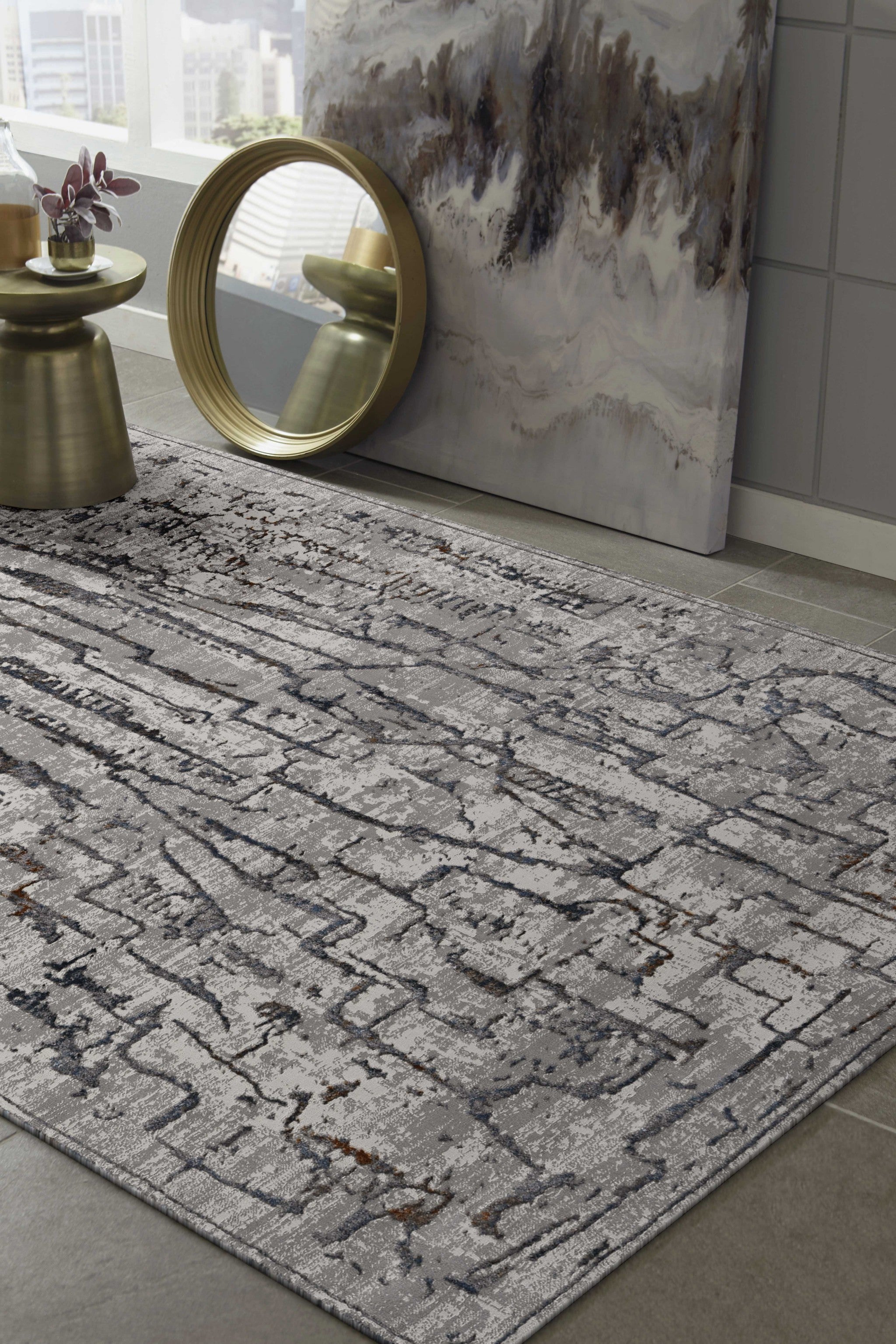 6' X 9' Grey Abstract Design Indoor Area Rug - Homeroots - Flyclothing LLC