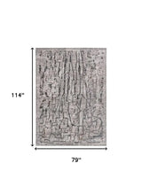 6' X 9' Grey Abstract Design Indoor Area Rug - Homeroots - Flyclothing LLC