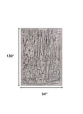 8' X 11' Grey Machine Woven Abstract Indoor Area Rug - Homeroots