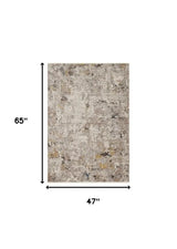 4' X 6' Silver Machine Woven Shrank Abstract Industrial Style Indoor Area Rug - Homeroots - Flyclothing LLC