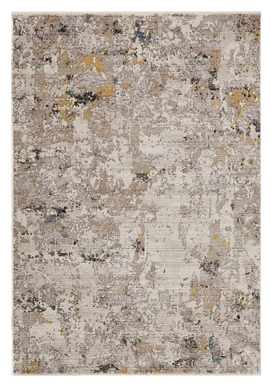 5' X 8' Silver Machine Woven Abstract Indoor Area Rug