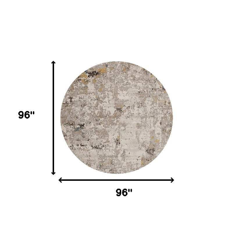 8' Silver Round Area Rug - Homeroots - Flyclothing LLC