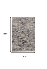 5' X 8' Grey Abstract Transitional Indoor Area Rug - Homeroots - Flyclothing LLC