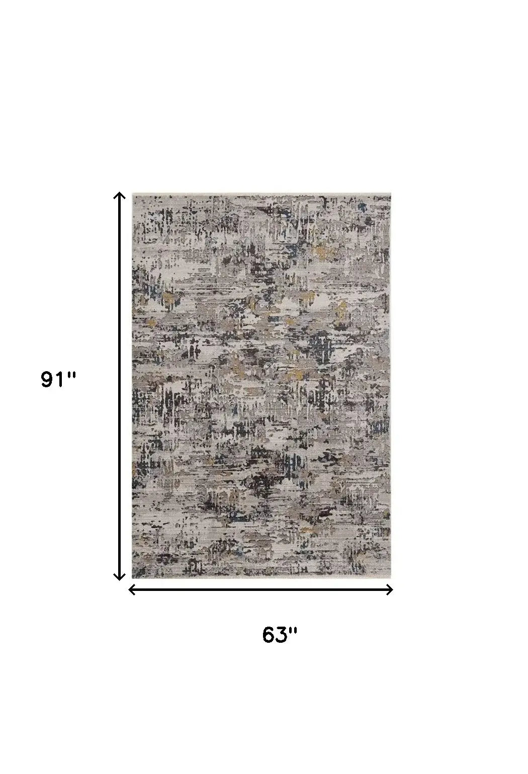 5' X 8' Grey Abstract Transitional Indoor Area Rug - Homeroots - Flyclothing LLC