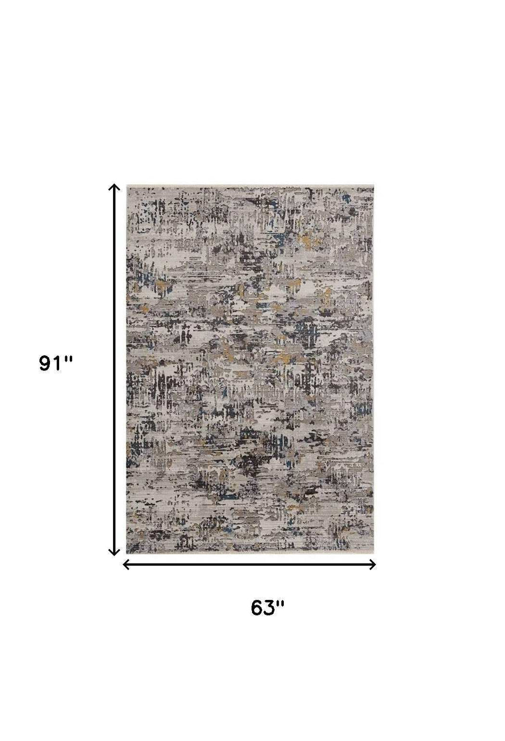 5' X 8' Grey Abstract Transitional Indoor Area Rug - Homeroots - Flyclothing LLC