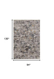 8' X 11' Grey Machine Woven Abstract Splatter Indoor Area Rug - Homeroots