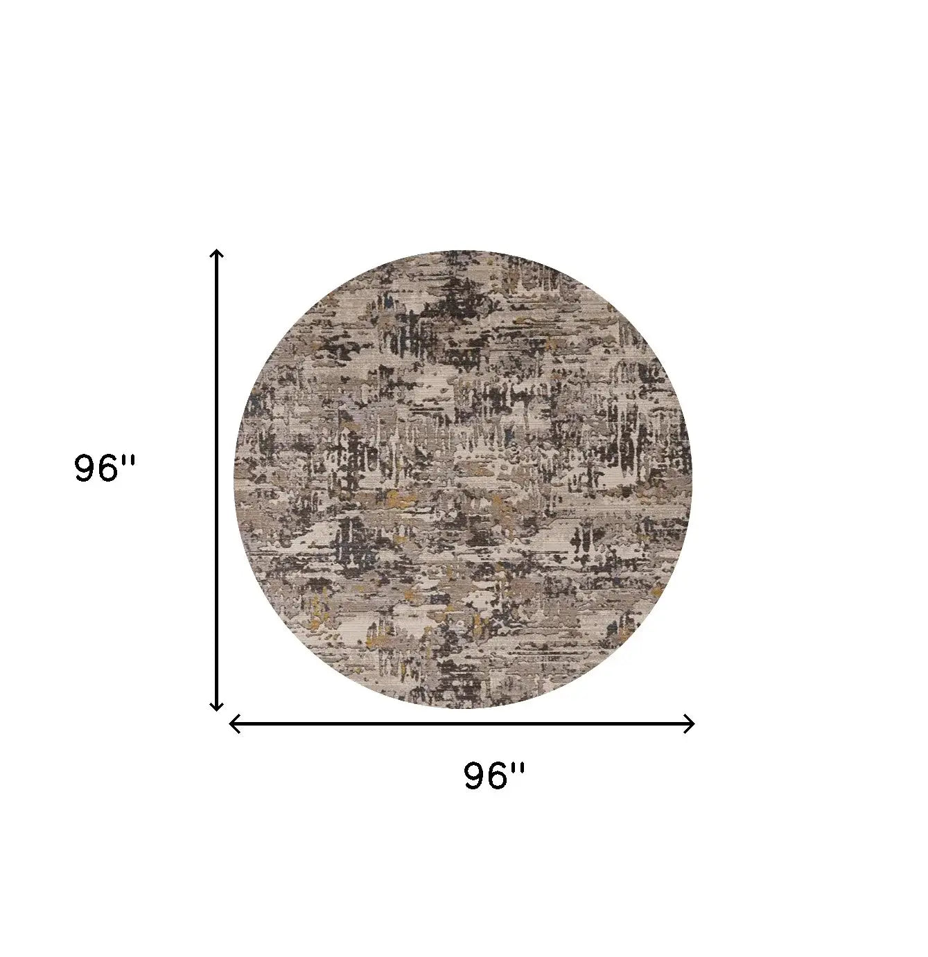 8' Gray Round Area Rug - Homeroots - Flyclothing LLC