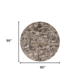 8' Gray Round Area Rug - Homeroots - Flyclothing LLC