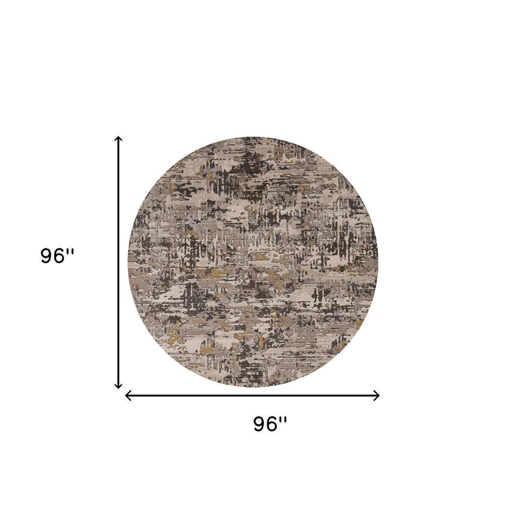 8' Gray Round Area Rug - Homeroots - Flyclothing LLC