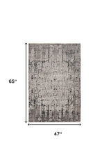 4' X 6' Ivory Grey Machine Woven Shrank Abstract Industrial Style Indoor Area Rug - Homeroots - Flyclothing LLC