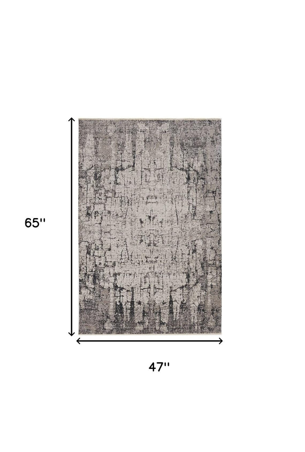 4' X 6' Ivory Grey Machine Woven Shrank Abstract Industrial Style Indoor Area Rug - Homeroots