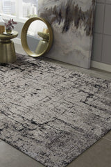 4' X 6' Ivory Grey Machine Woven Shrank Abstract Industrial Style Indoor Area Rug - Homeroots - Flyclothing LLC
