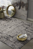 4' X 6' Ivory Grey Machine Woven Shrank Abstract Industrial Style Indoor Area Rug - Homeroots