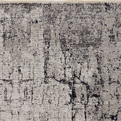 5' X 8' Ivory Grey Machine Woven Abstract Indoor Area Rug