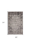 5' X 8' Ivory Grey Machine Woven Abstract Indoor Area Rug - Homeroots