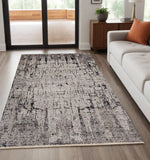 5' X 8' Ivory Grey Machine Woven Abstract Indoor Area Rug - Homeroots