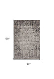 94 X 130 Ivory Or Grey Polyester Rug - Homeroots
