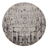 8' Gray and Ivory Round Area Rug - Homeroots