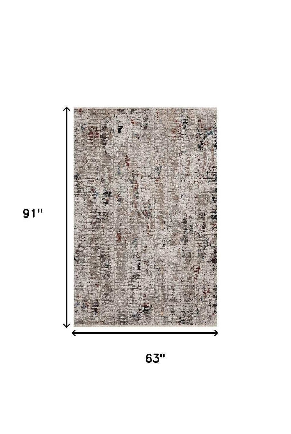 5' X 8' Beige Or Grey Abstract Transitional Indoor Area Rug - Homeroots - Flyclothing LLC