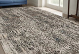 5' X 8' Grey Machine Woven Distressed Traditional Indoor Area Rug - Homeroots