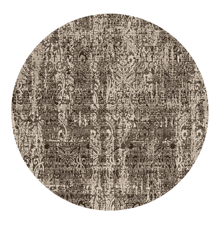 8' Gray Round Area Rug - Homeroots - Flyclothing LLC