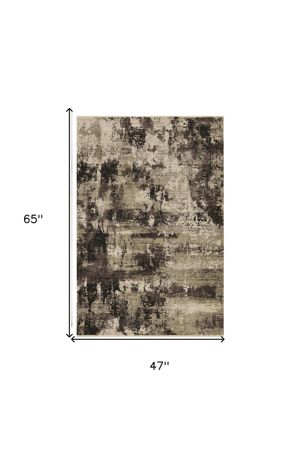 4' X 5' Ivory Or Charcoal Abstract Area Rug - Homeroots - Flyclothing LLC
