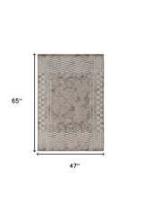 4' X 6' Beige Machine Woven Shrank Abstract Lines Design Indoor Area Rug - Homeroots - Flyclothing LLC