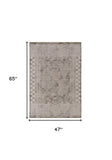 4' X 6' Beige Machine Woven Shrank Abstract Lines Design Indoor Area Rug - Homeroots - Flyclothing LLC
