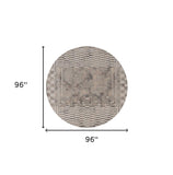 8' Natural Round Area Rug - Homeroots
