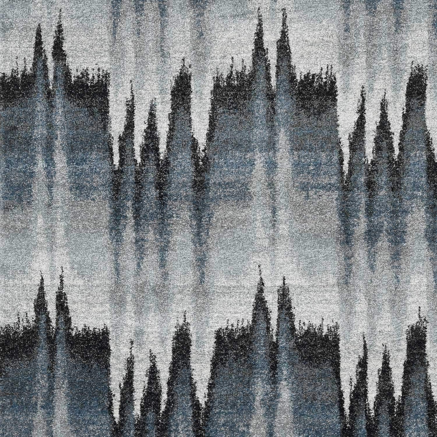 5' X 8' Blue Ivory Machine Woven Geometric Waves Indoor Area Rug - Homeroots - Flyclothing LLC