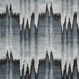 5' X 8' Blue Ivory Machine Woven Geometric Waves Indoor Area Rug