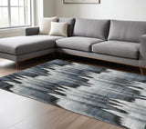 94 X 130 Blue Ivory  Polypropylene Rug - Homeroots