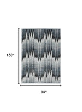 94 X 130 Blue Ivory Polypropylene Rug - Homeroots - Flyclothing LLC