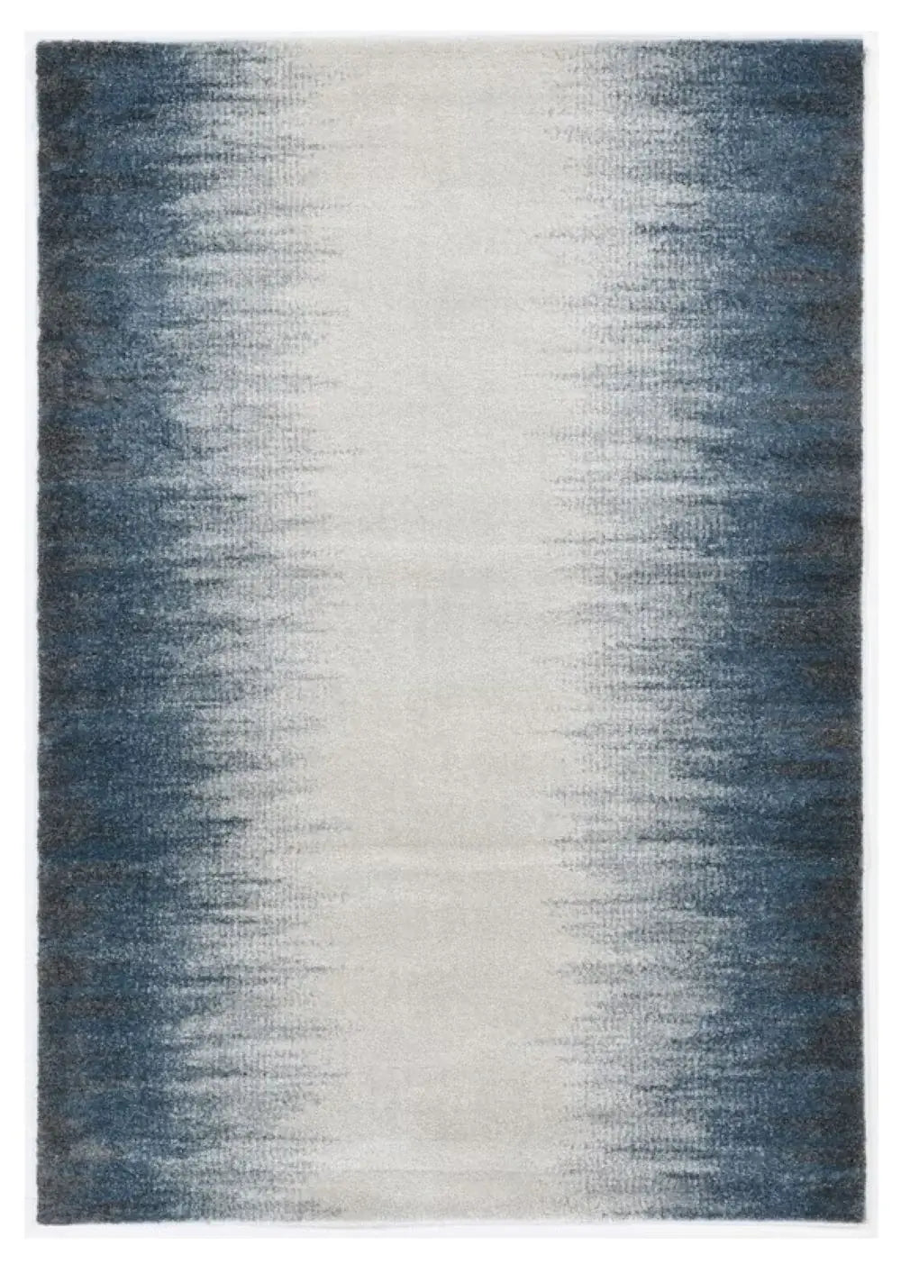 5' X 8' Ivory Or Blue Gradient Bordered Indoor Area Rug - Homeroots - Flyclothing LLC