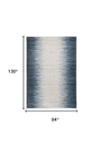 8' X 11' Ivory Blue Machine Woven Ombre Indoor Area Rug - Homeroots - Flyclothing LLC