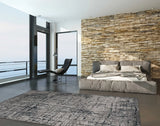 10' X 13' Gray and Ivory Abstract Area Rug - Homeroots - Flyclothing LLC