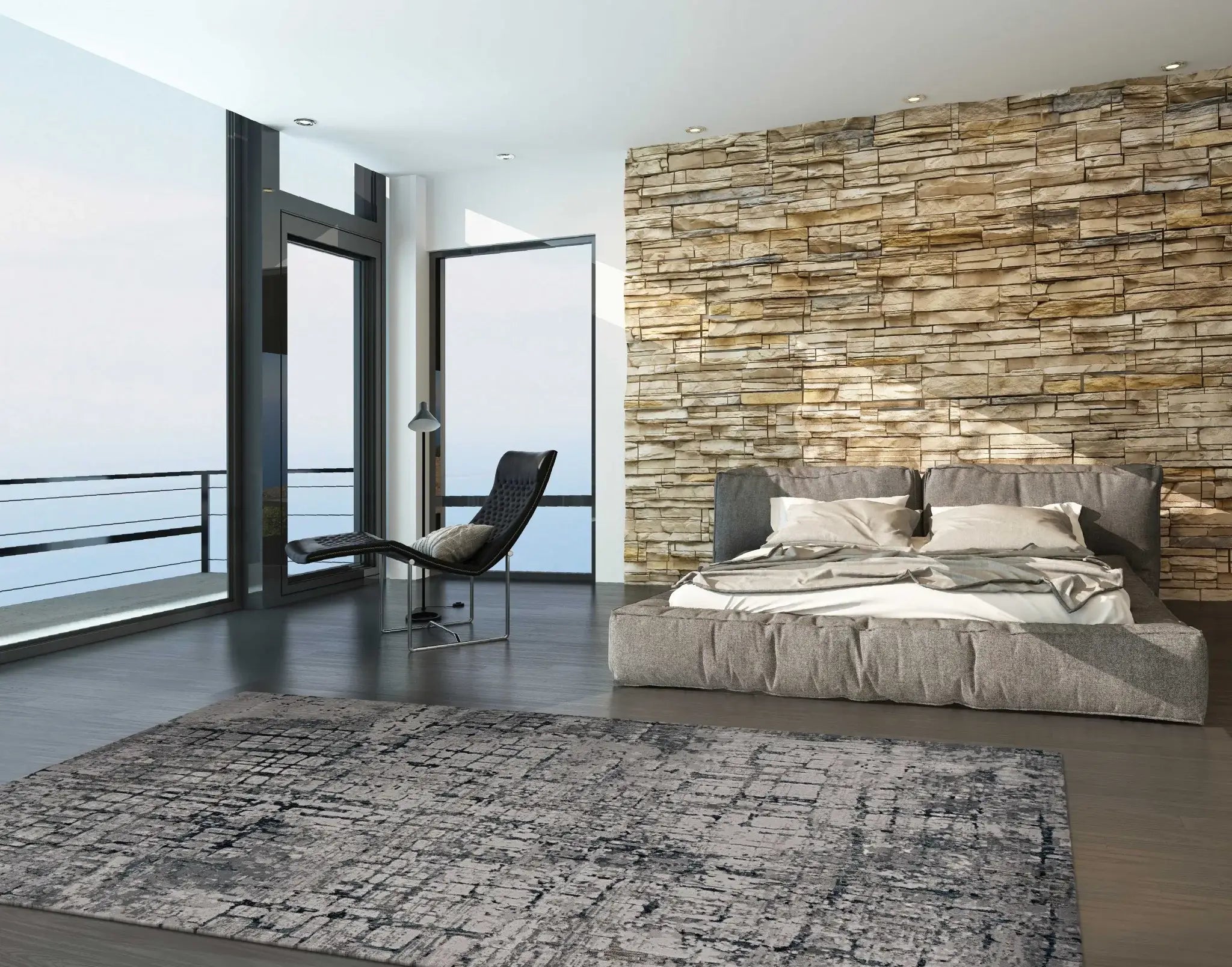 10' X 13' Gray and Ivory Abstract Area Rug - Homeroots - Flyclothing LLC