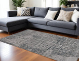 10' X 13' Gray and Ivory Abstract Area Rug - Homeroots