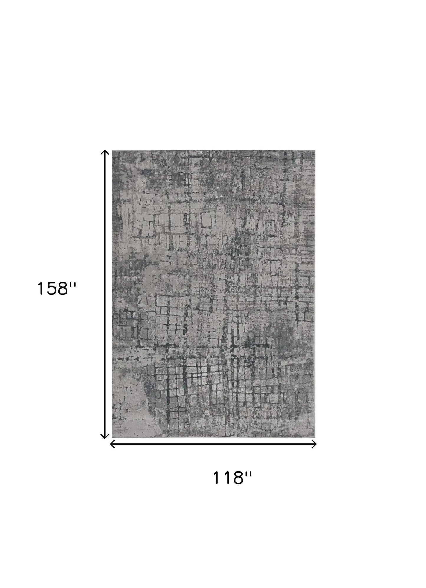 10' X 13' Gray and Ivory Abstract Area Rug - Homeroots - Flyclothing LLC