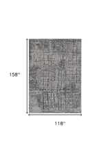 10' X 13' Gray and Ivory Abstract Area Rug - Homeroots - Flyclothing LLC