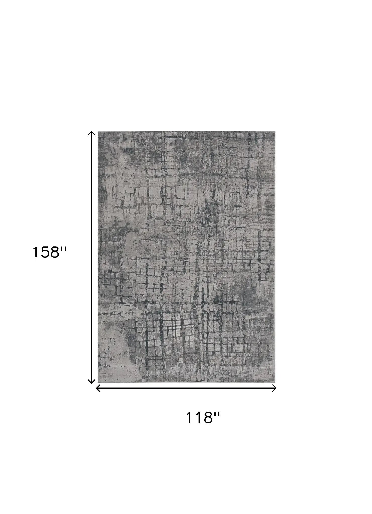 10' X 13' Gray and Ivory Abstract Area Rug - Homeroots - Flyclothing LLC