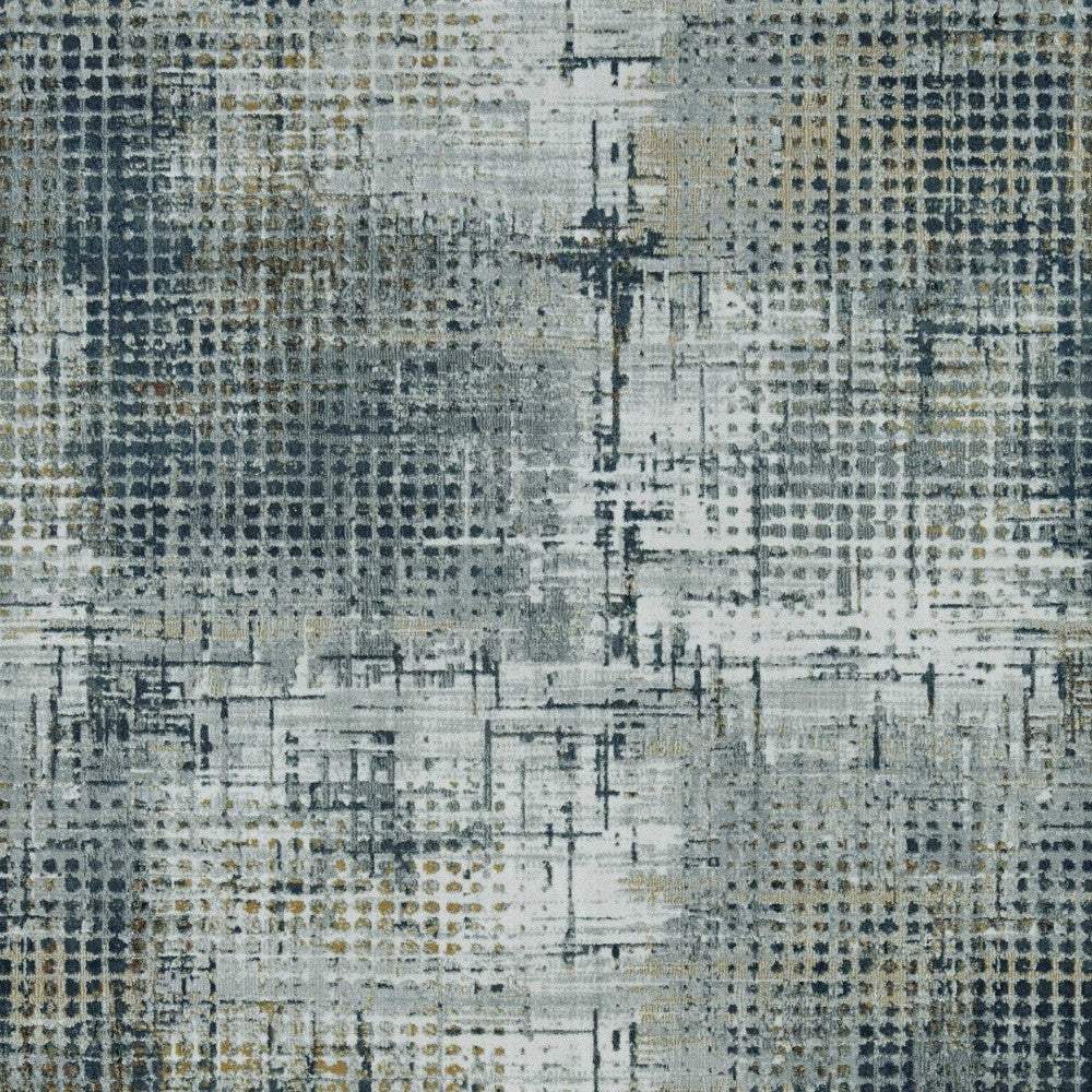 3' X 5' Ivory Navy and Gray Abstract Area Rug - Homeroots - Flyclothing LLC