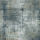 3' X 5' Ivory Navy and Gray Abstract Area Rug - Homeroots