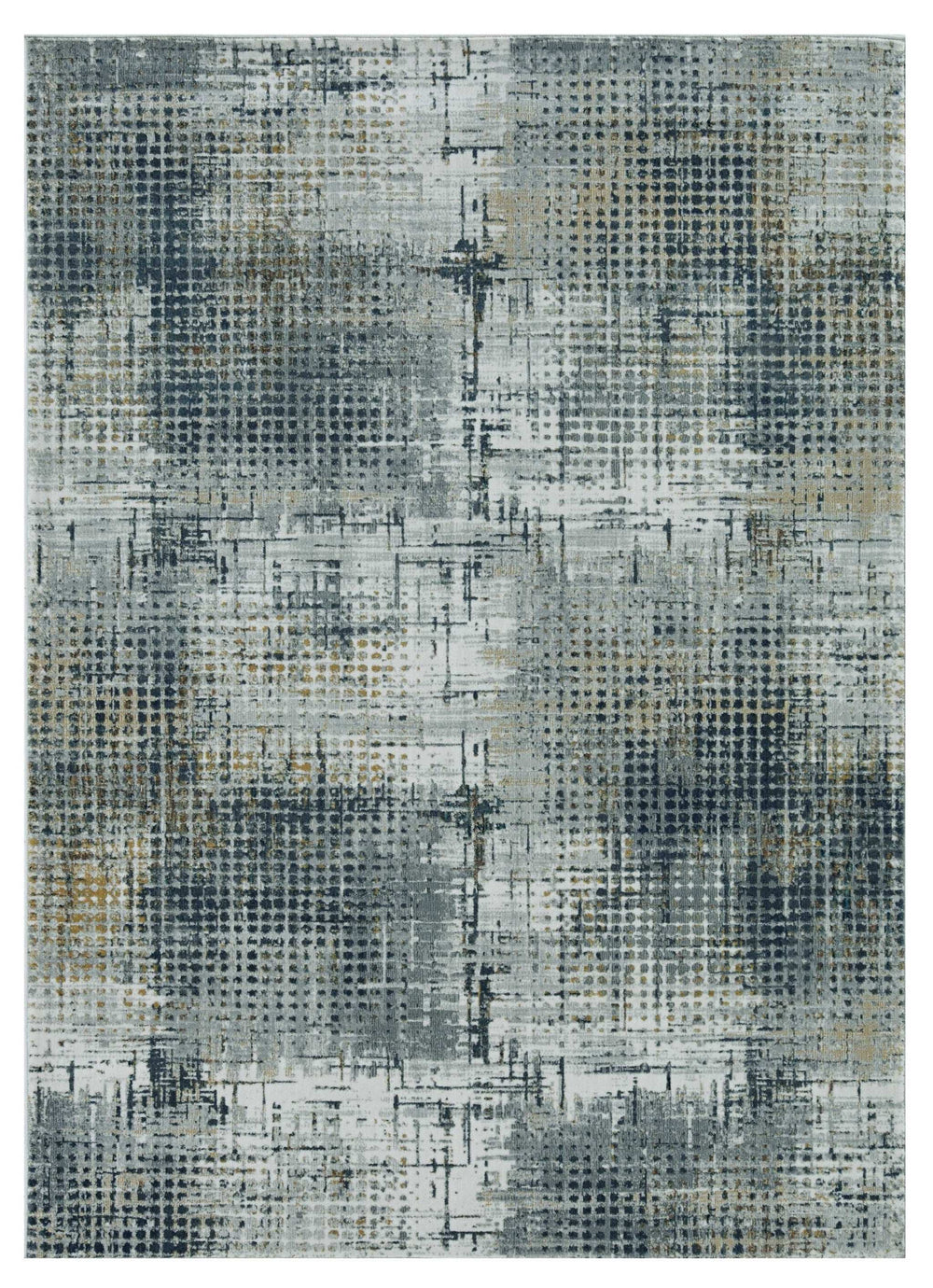 3' X 5' Ivory Navy and Gray Abstract Area Rug - Homeroots - Flyclothing LLC