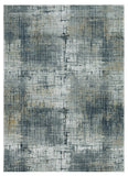 3' X 5' Ivory Navy and Gray Abstract Area Rug - Homeroots