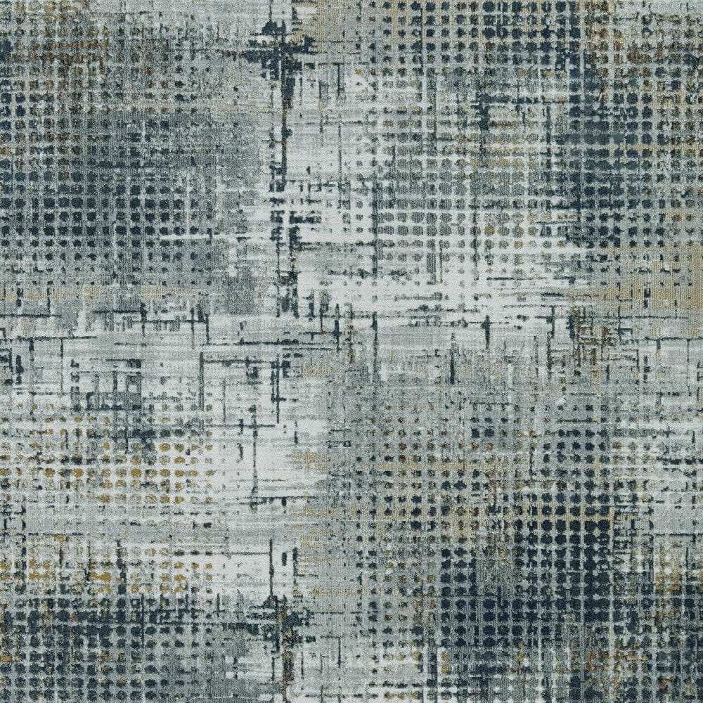 3' X 5' Ivory Navy and Gray Abstract Area Rug - Homeroots - Flyclothing LLC