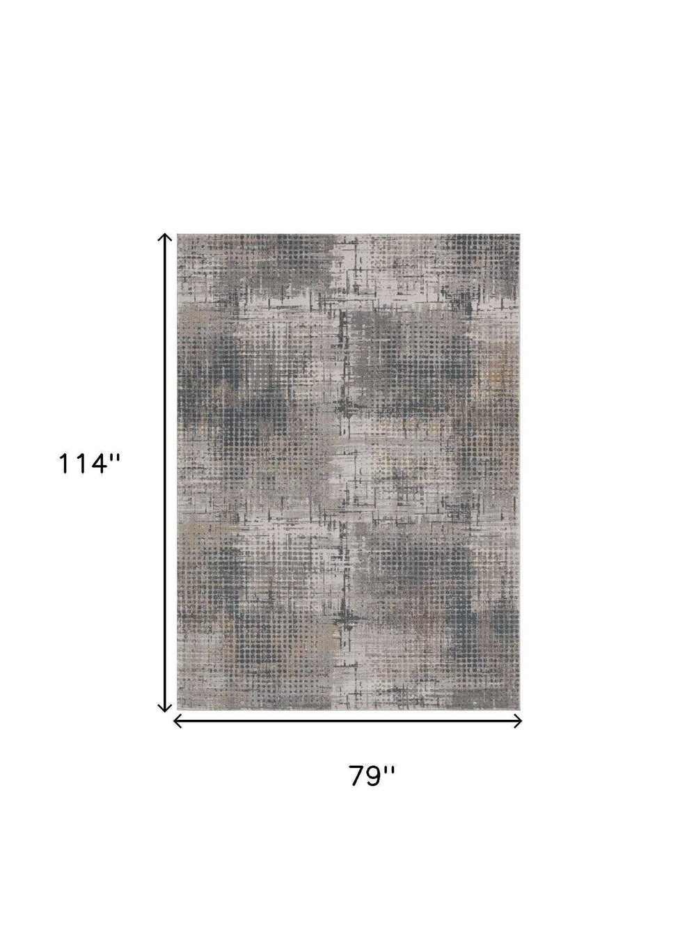 7' X 10' Ivory Navy and Gray Abstract Area Rug - Homeroots - Flyclothing LLC