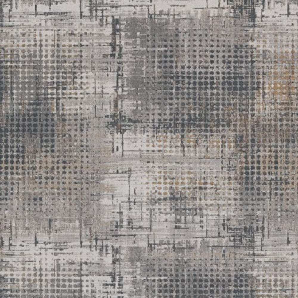 7' X 10' Ivory Navy and Gray Abstract Area Rug - Homeroots - Flyclothing LLC
