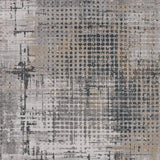 8' X 11' Ivory Navy and Gray Abstract Area Rug - Homeroots - Flyclothing LLC